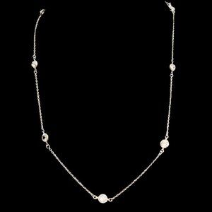 Vintage 2000s Sterling Silver 925 "Diamond By The Yard" Crystal Station Necklace